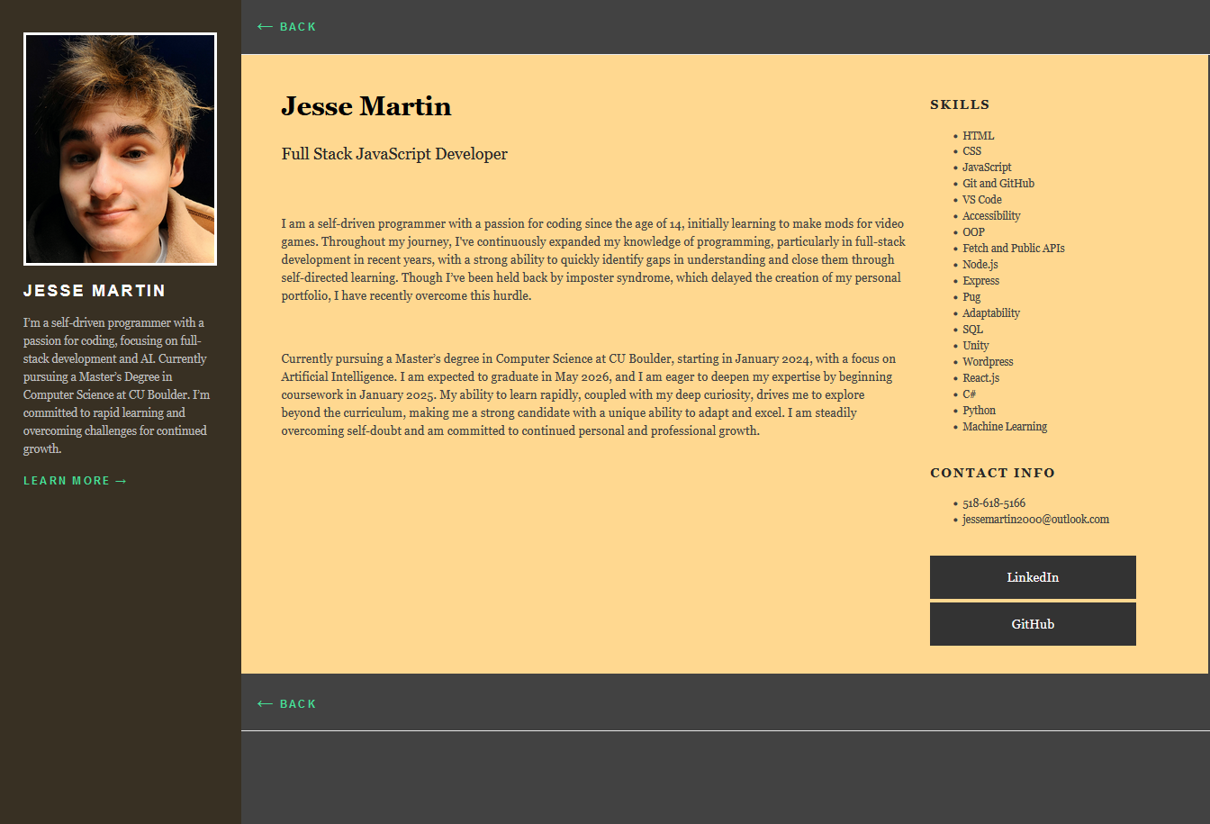 Static Node.js and Express Site Screenshot